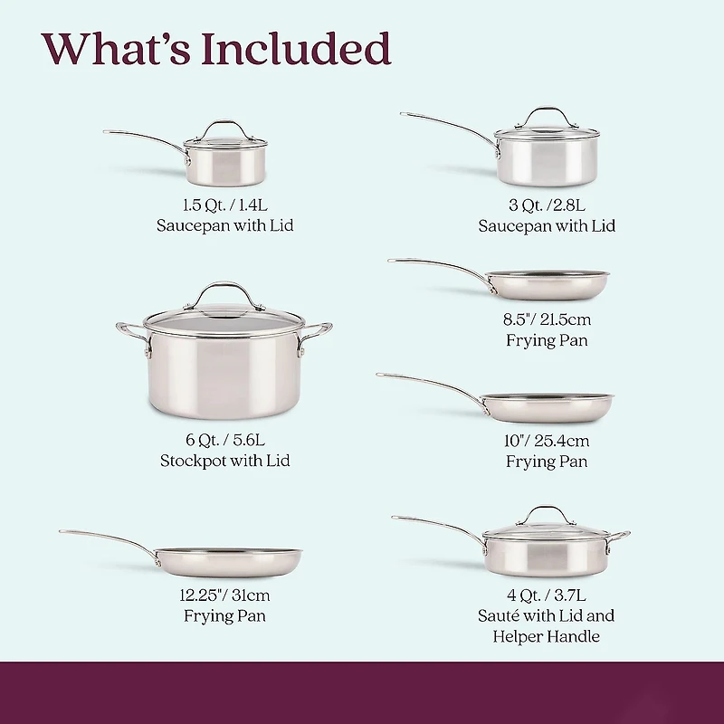 Anolon Everlast Stainless Steel Ceramic 11-pc. Cookware Set