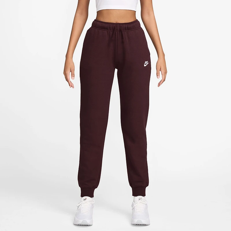 Nike Womens Drawstring Waist Cuffed Mid Rise Regular Fit Fleece Active Jogger Pant