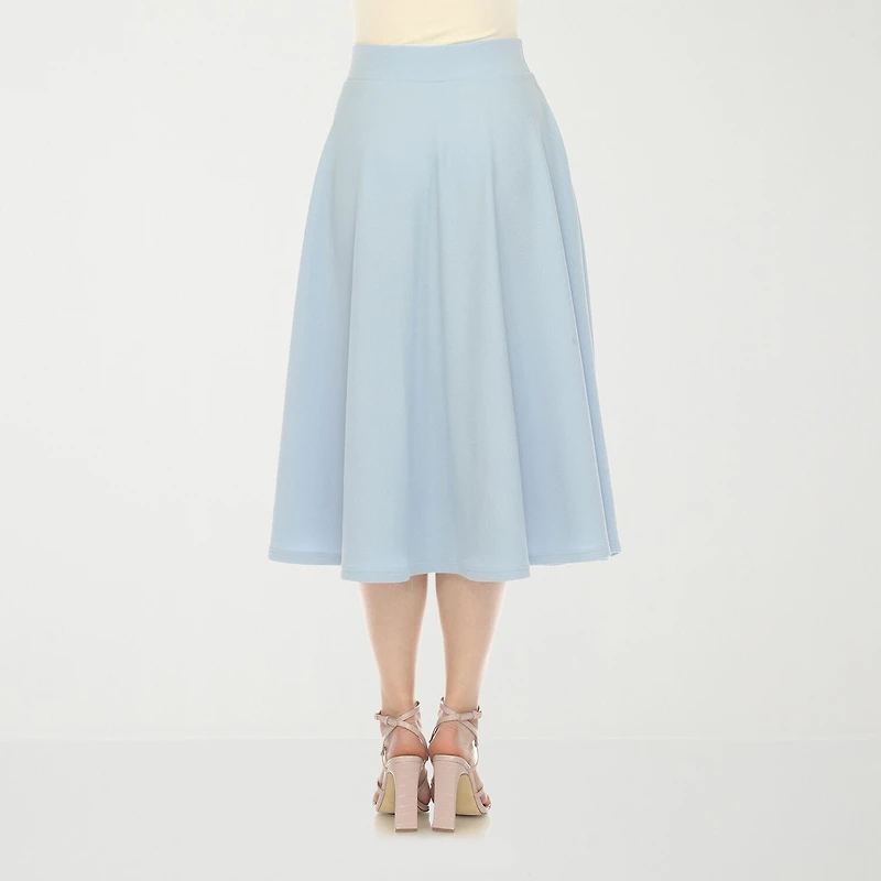 White Mark Womens Midi A-Line Skirt