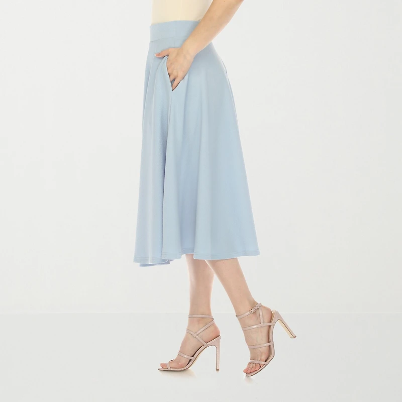 White Mark Womens Midi A-Line Skirt
