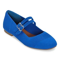 Mixit Double Buckle Mary Jane Womens Square Closed Toe Ballet Flats