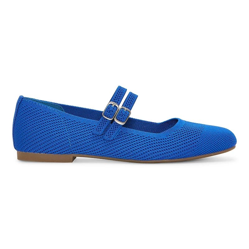 Mixit Double Buckle Mary Jane Womens Square Closed Toe Ballet Flats