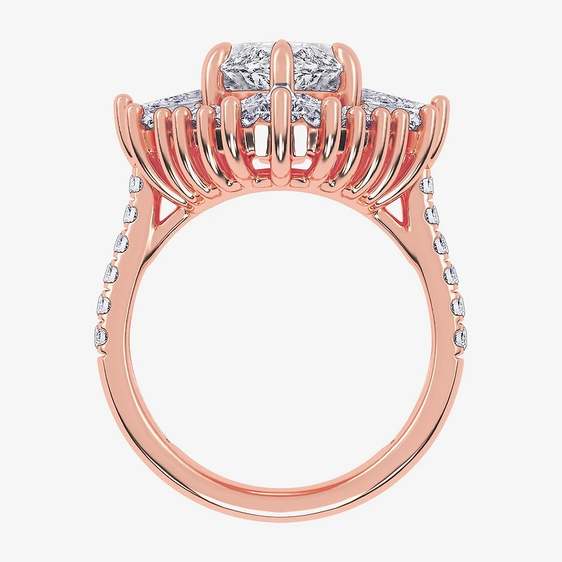 (G-H / Vs2-Si1) Womens 6 3/4 Ct. T.W. Lab Grown White Diamond 10K Gold Marquise Side Stone Cocktail Ring