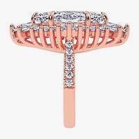 (G-H / Vs2-Si1) Womens 6 3/4 Ct. T.W. Lab Grown White Diamond 10K Gold Marquise Side Stone Cocktail Ring