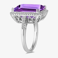 Womens Gemstone Sterling Silver Cocktail Ring
