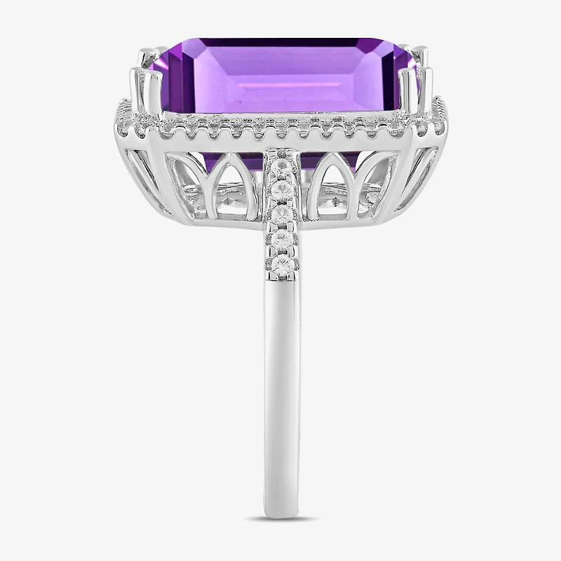 Womens Gemstone Sterling Silver Cocktail Ring