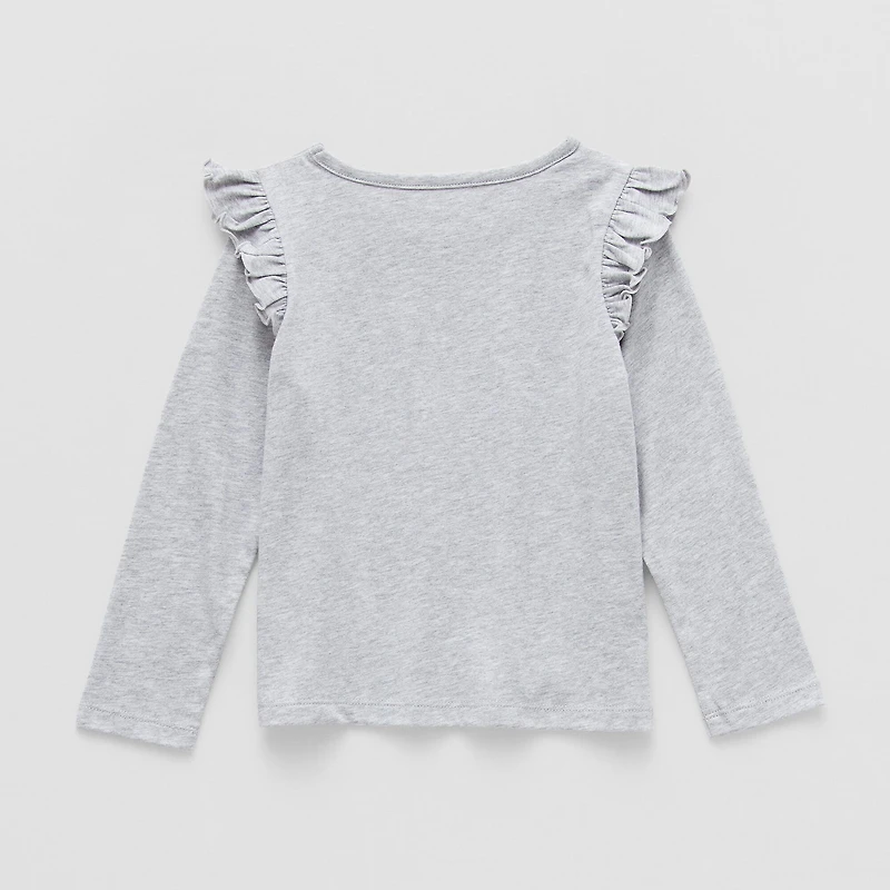 Okie Dokie Toddler & Little Girls Round Neck Long Sleeve T-Shirt