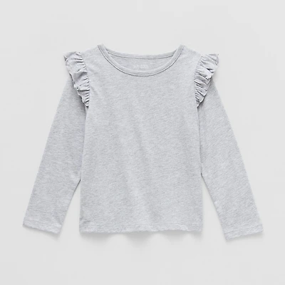 Okie Dokie Toddler & Little Girls Round Neck Long Sleeve T-Shirt
