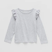 Okie Dokie Toddler & Little Girls Round Neck Long Sleeve T-Shirt