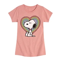 Big Kid Girls Crew Neck Short Sleeve Peanuts T-Shirt