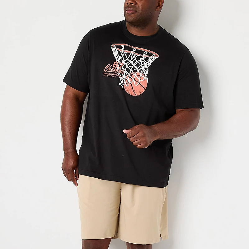 Xersion Mens Crew Neck Short Sleeve Regular Fit Big and Tall Graphic T-Shirt