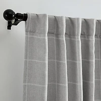 Elrene Home Fashions Sawyer Windowpane Rod Pocket Back Tab Energy Saving Blackout Single Curtain Panel