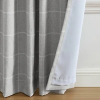 Elrene Home Fashions Sawyer Windowpane Rod Pocket Back Tab Energy Saving Blackout Single Curtain Panel