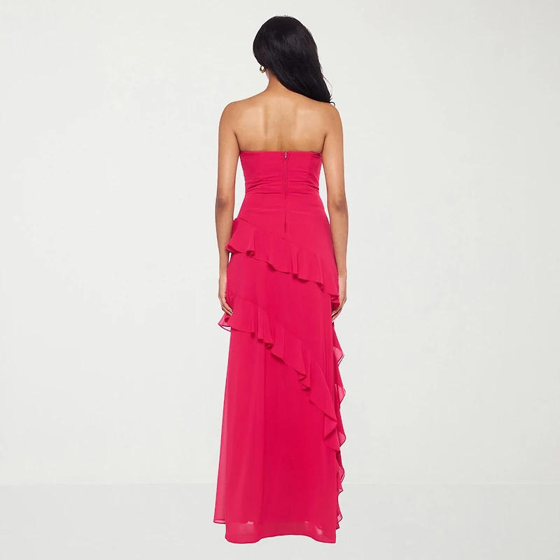 Premier Amour Womens Strapless  Fitted Gown
