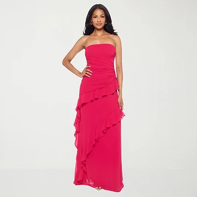 Premier Amour Womens Strapless  Fitted Gown