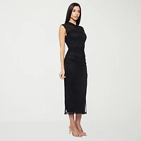 Premier Amour Womens Midi Cowl Neck Sleeveless Sheath Dress