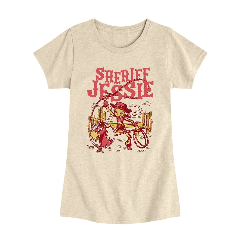 Disney Collection Big Kid Girls Crew Neck Short Sleeve Regular Fit Toy Story Graphic T-Shirt