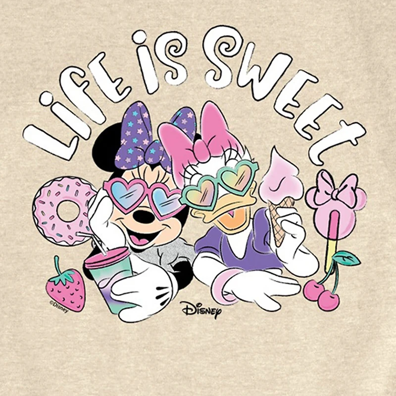 Disney Collection Toddler Girls Crew Neck Short Sleeve Regular Fit Daisy Duck Minnie Mouse Graphic T-Shirt