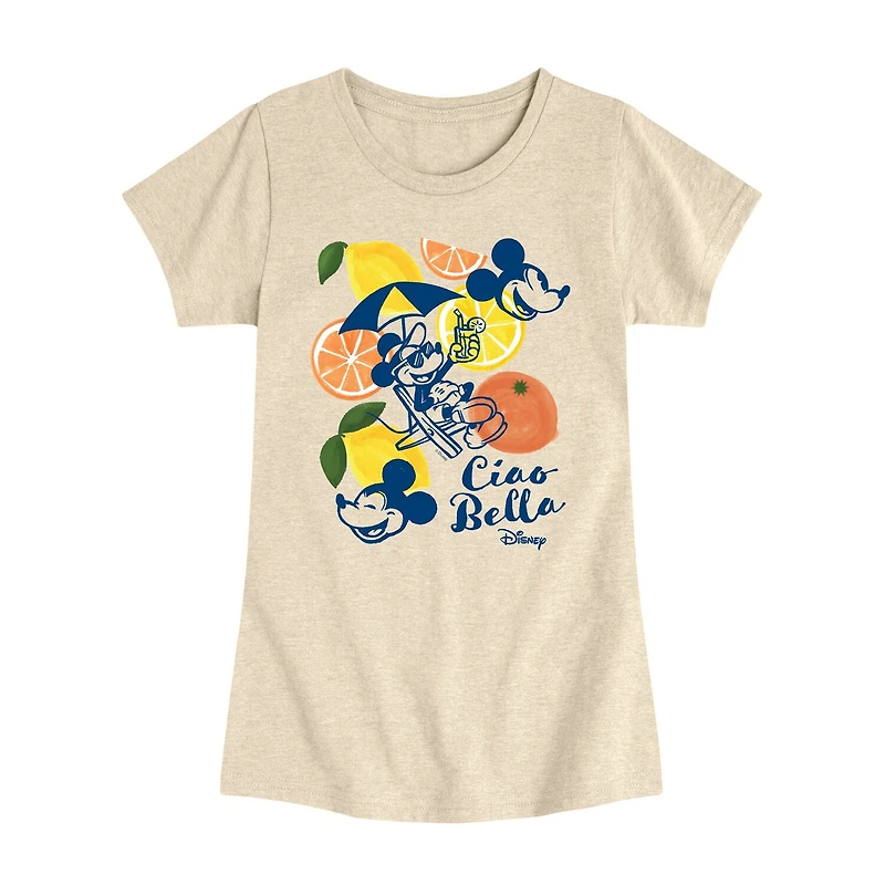 Disney Collection Big Kid Girls Crew Neck Short Sleeve Regular Fit Minnie Mouse Graphic T-Shirt