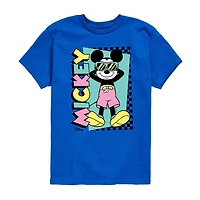 Disney Collection Big Kid Boys Crew Neck Short Sleeve Regular Fit Mickey Mouse Graphic T-Shirt