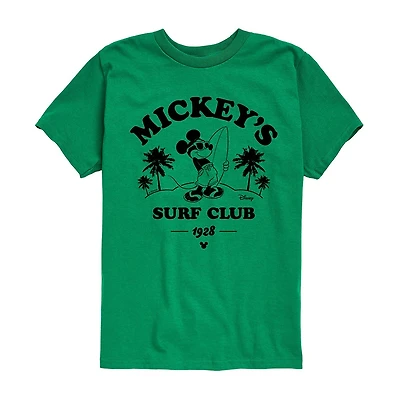 Disney Collection Big Kid Boys Crew Neck Short Sleeve Regular Fit Mickey Mouse Graphic T-Shirt