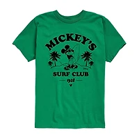 Disney Collection Big Kid Boys Crew Neck Short Sleeve Regular Fit Mickey Mouse Graphic T-Shirt