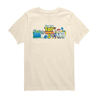 Disney Collection Big Kid Boys Crew Neck Short Sleeve Regular Fit Toy Story Graphic T-Shirt