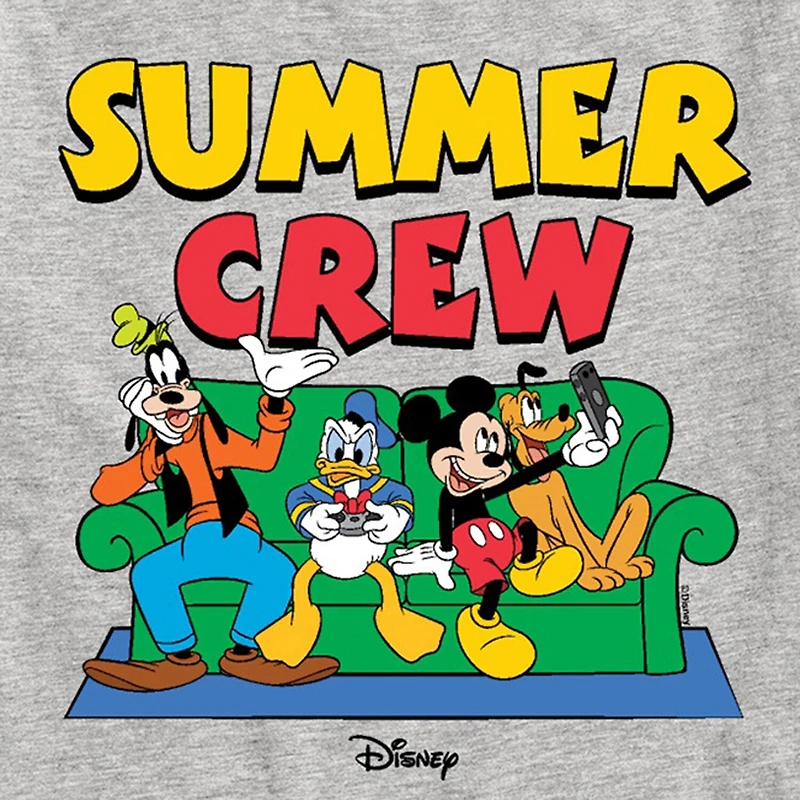 Disney Collection Toddler Boys Crew Neck Short Sleeve Regular Fit Mickey and Friends Graphic T-Shirt