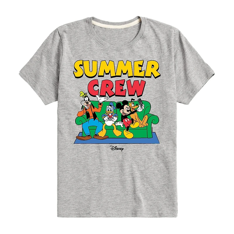 Disney Collection Toddler Boys Crew Neck Short Sleeve Regular Fit Mickey and Friends Graphic T-Shirt