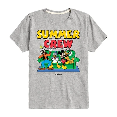 Disney Collection Toddler Boys Crew Neck Short Sleeve Regular Fit Mickey and Friends Graphic T-Shirt