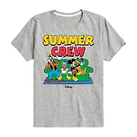 Disney Collection Toddler Boys Crew Neck Short Sleeve Regular Fit Mickey and Friends Graphic T-Shirt