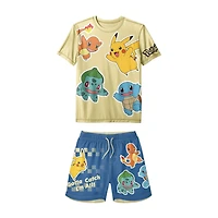 Little Boys UV Protection Pokemon 2-pc. Rash Guard Set
