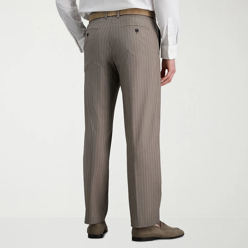 Haggar JMH Mens Stretch Fabric Classic Fit Striped Flat Front Suit Pant