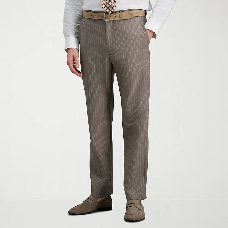 Haggar JMH Mens Stretch Fabric Classic Fit Striped Flat Front Suit Pant