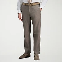 Haggar JMH Mens Stretch Fabric Classic Fit Striped Flat Front Suit Pant