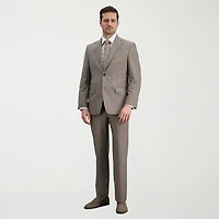 Haggar JMH Mens Stretch Fabric Classic Fit Striped Flat Front Suit Pant