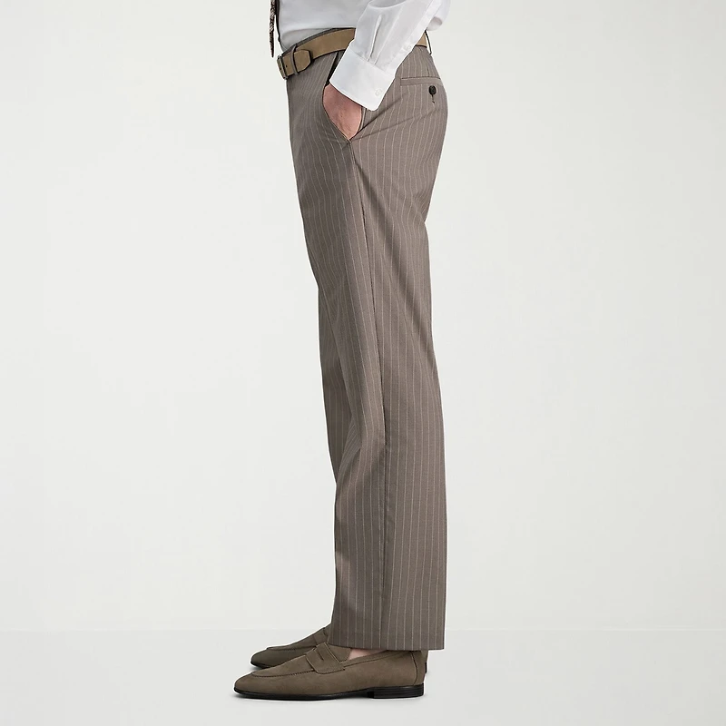 Haggar JMH Mens Stretch Fabric Classic Fit Striped Flat Front Suit Pant