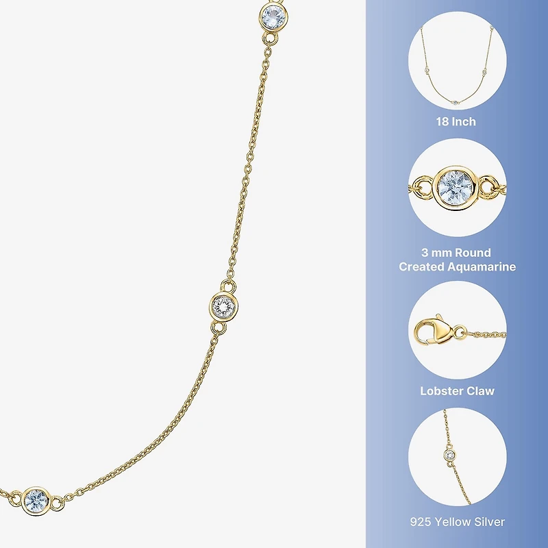 Womens 18K Gold Over Silver Inch Cable Chain Necklace