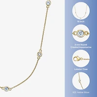 Womens 18K Gold Over Silver Inch Cable Chain Necklace