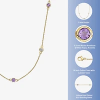 Womens 18K Gold Over Silver Inch Cable Chain Necklace