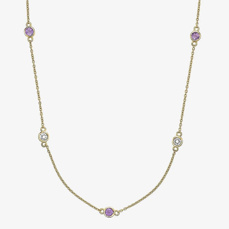 Womens 18K Gold Over Silver Inch Cable Chain Necklace