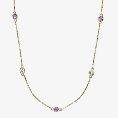 Womens 18K Gold Over Silver Inch Cable Chain Necklace