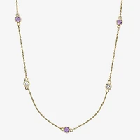 Womens 18K Gold Over Silver Inch Cable Chain Necklace
