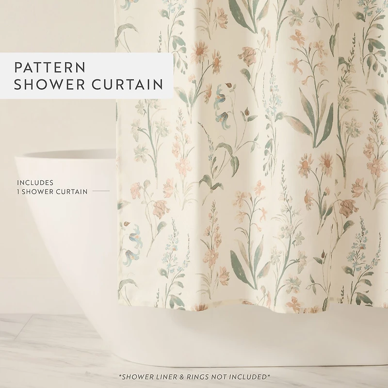 Casual Comfort Polyester Printed Shower Curtain