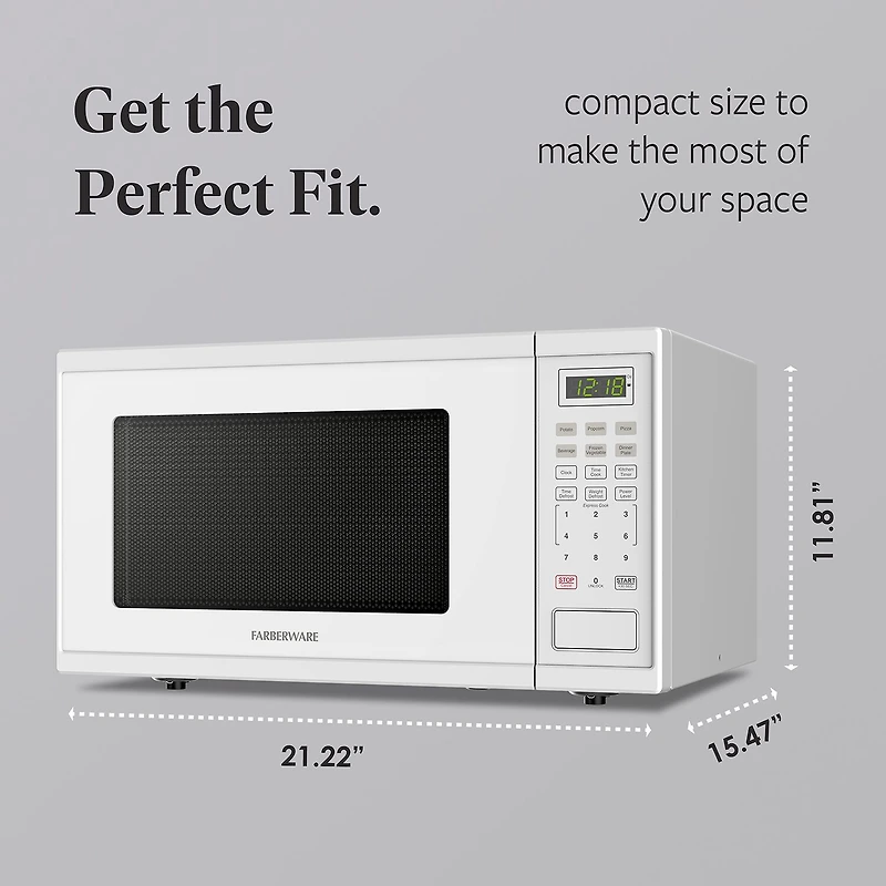 Farberware 1.1 Cu. Ft. 1000-Watt Digital Counter Microwave Oven