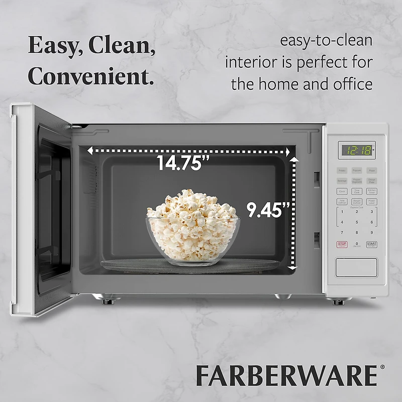 Farberware 1.1 Cu. Ft. 1000-Watt Digital Counter Microwave Oven