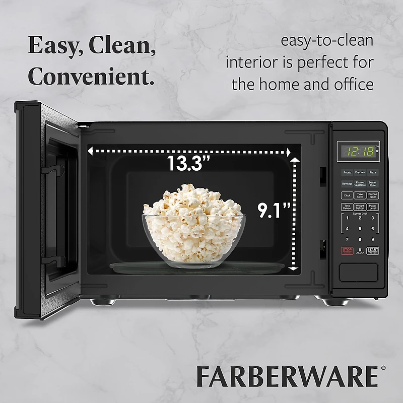Farberware 0.9 Cu. Ft. 900 Watt Counter Microwave Oven