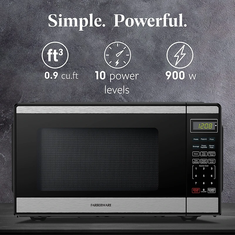 Farberware 0.9 Cu. Ft. Countertop Microwave Oven