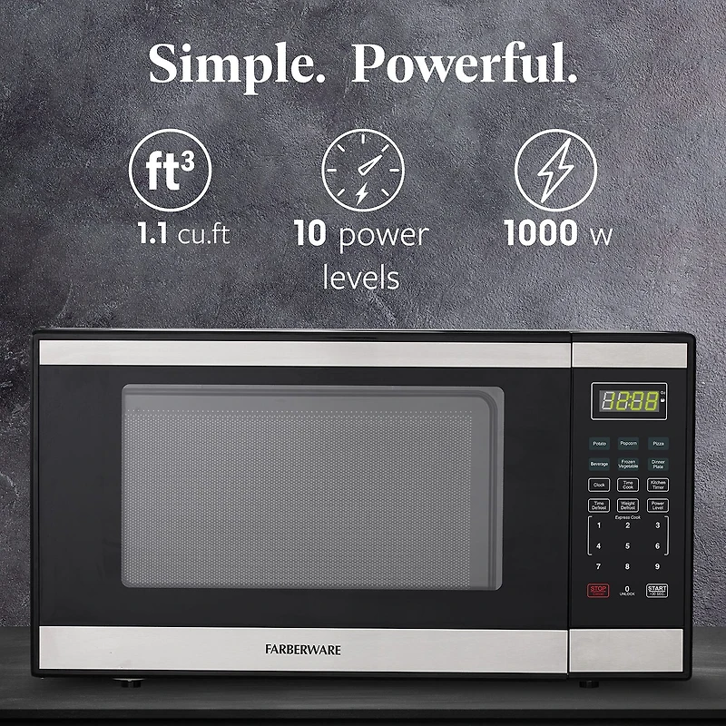 Farberware 1.1 Cu. Ft. Countertop Microwave Oven