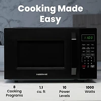 Farberware 1.1 Cu. Ft. 1000-Watt Compact Counter Microwave Oven